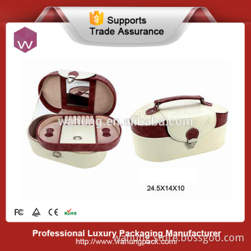 Exquisite leather travel locking jewelry case for sale